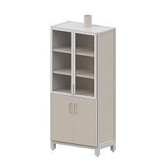 Шкаф лабораторный полипропиленовый AB SA 90.50.200 2G/2B PP